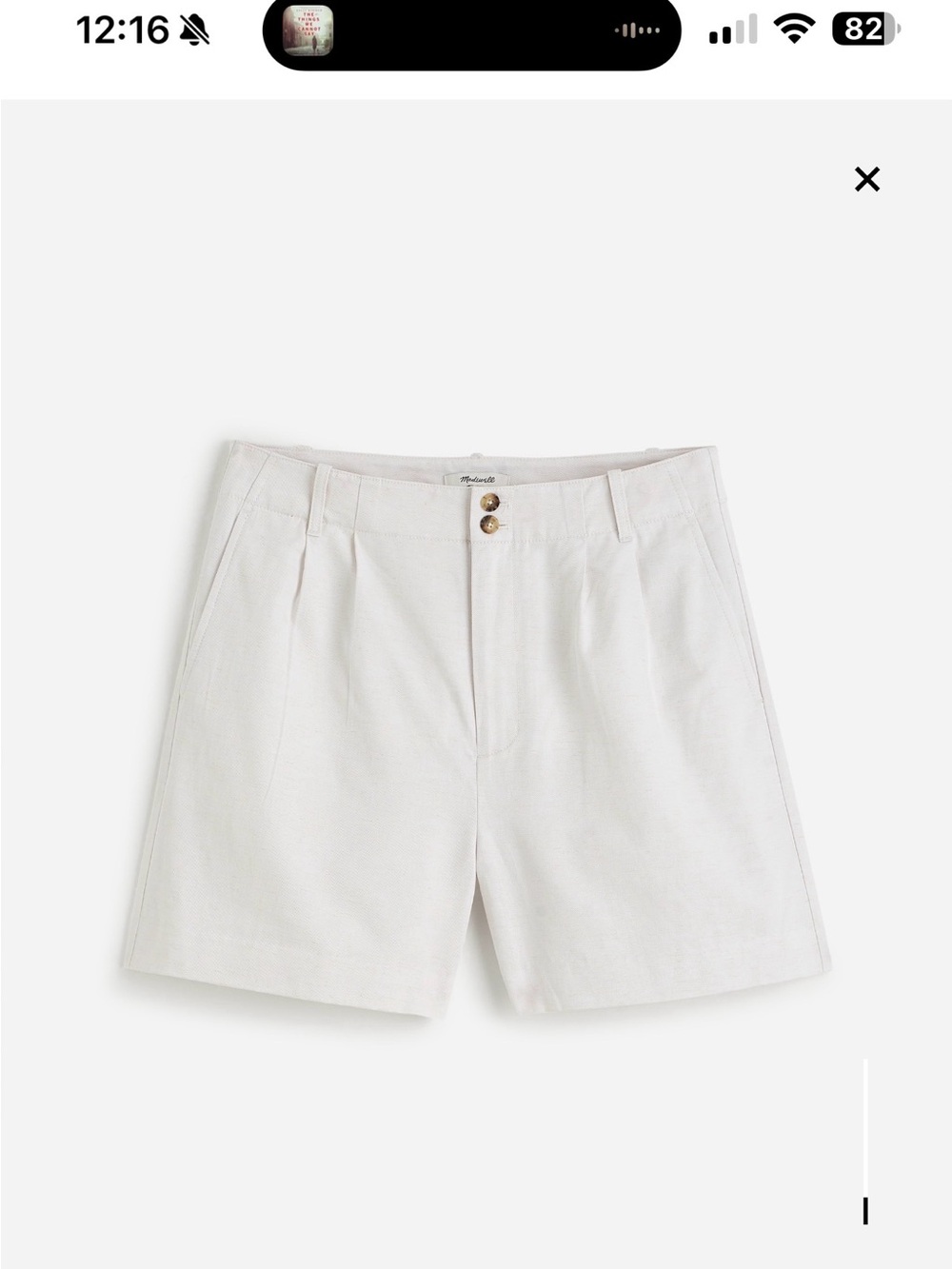 NWT *Madewell* Drapery Twill Pleat Shorts